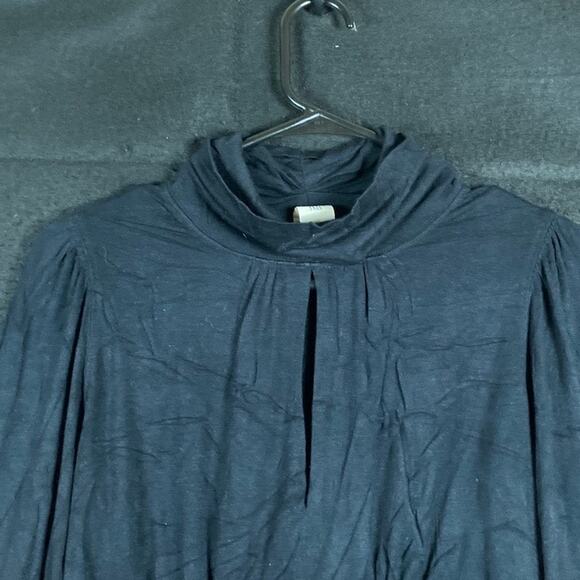 We The Free Womens Shirt Black Mock Neck Keyhole Cropped Long Sleeve XS - Picture 2 of 11